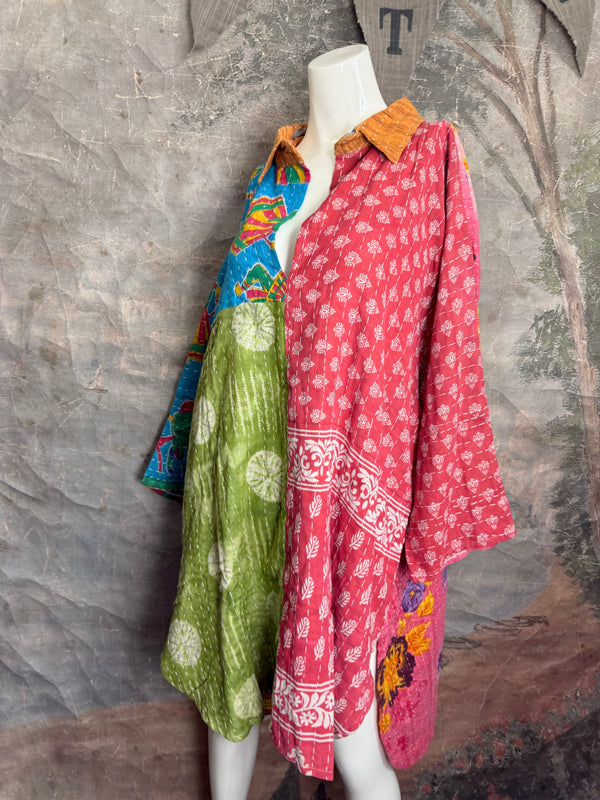 1013w Long Kurta Shirt Dress-Susan