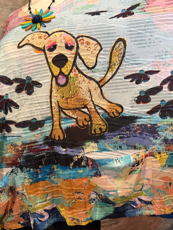 T1514 Long Slv Dolman Top/Tunic-Ozzy The Dog!