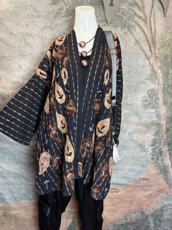 ANU 19828 Embroidered Duster JKT-Fudge