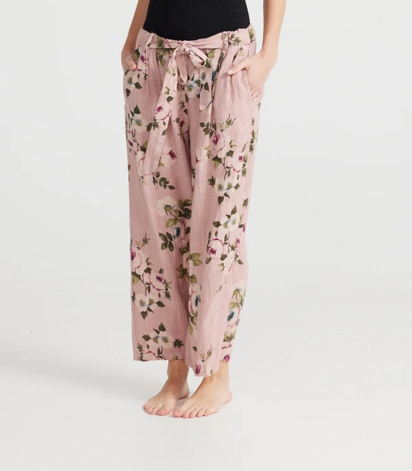 5202 Eva Floral Pant-Pink