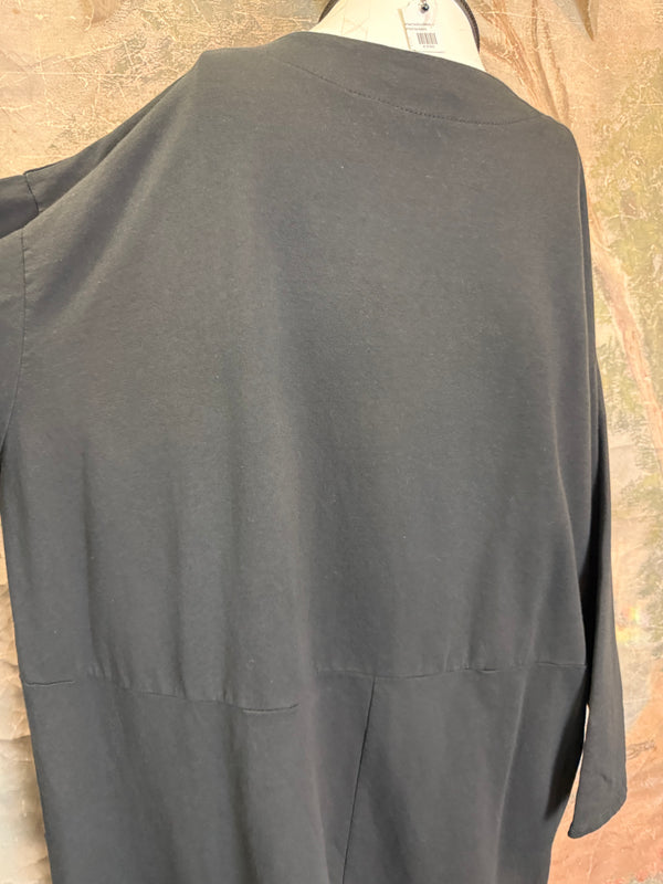 91805 Corduroy Button Dress-Black