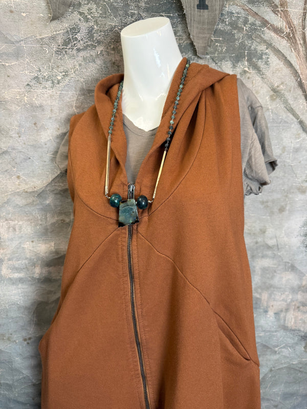2626AU Zip Hoodie Vest-Ginger