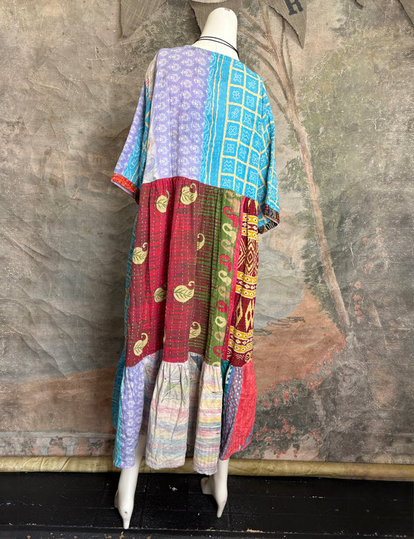 1027w Kantha Arts Tiered Dress-Mix 1