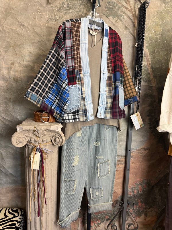 5573 Lodge Flannel Cardigan-Mix C