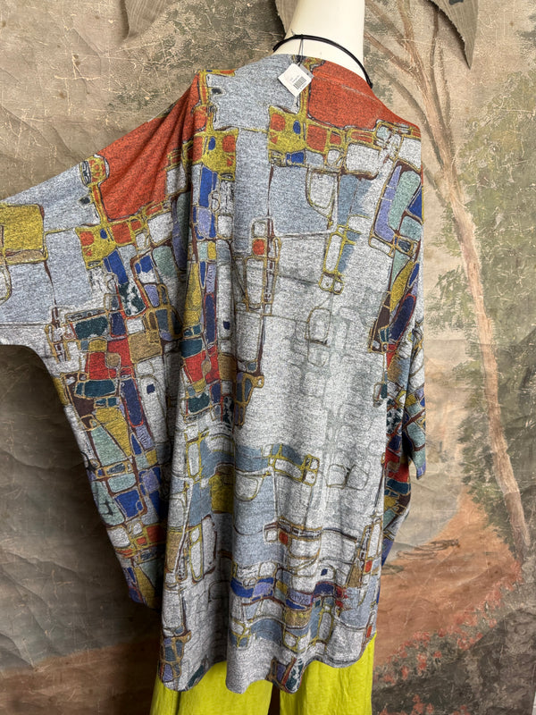 T721T Oversized Dolman Slv Top-Mapped In Color