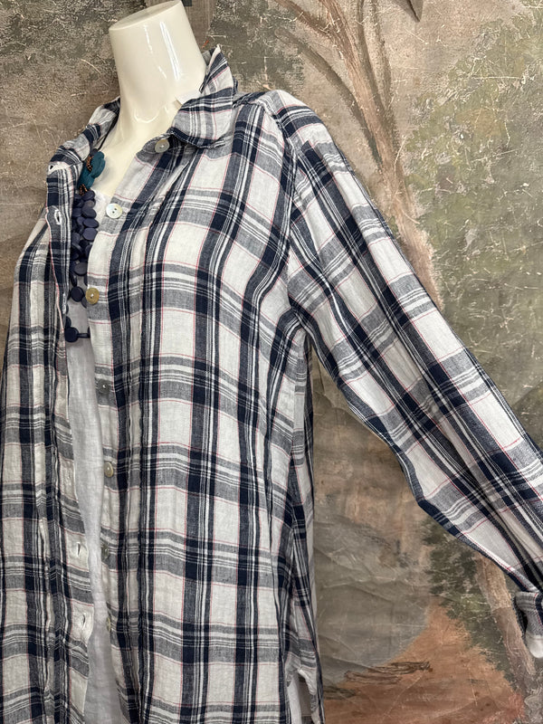 MP-ELT550 Plaid Boyfriend Shirt