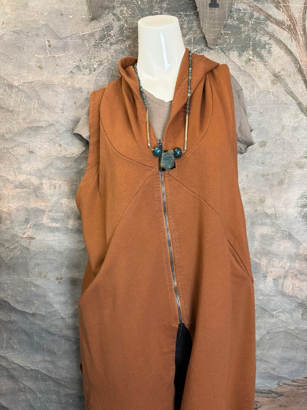 2626AU Zip Hoodie Vest-Ginger