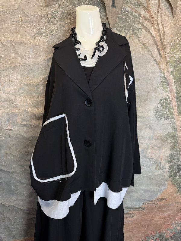 69583 Chic Blazer Jacket W/Trim