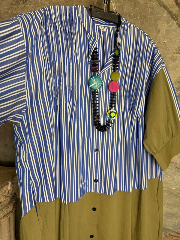 1395 Atelier Stripe Midi Shirt
