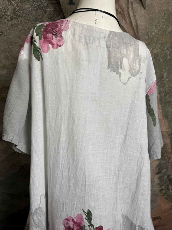 90847B Painters Garden Dress-White