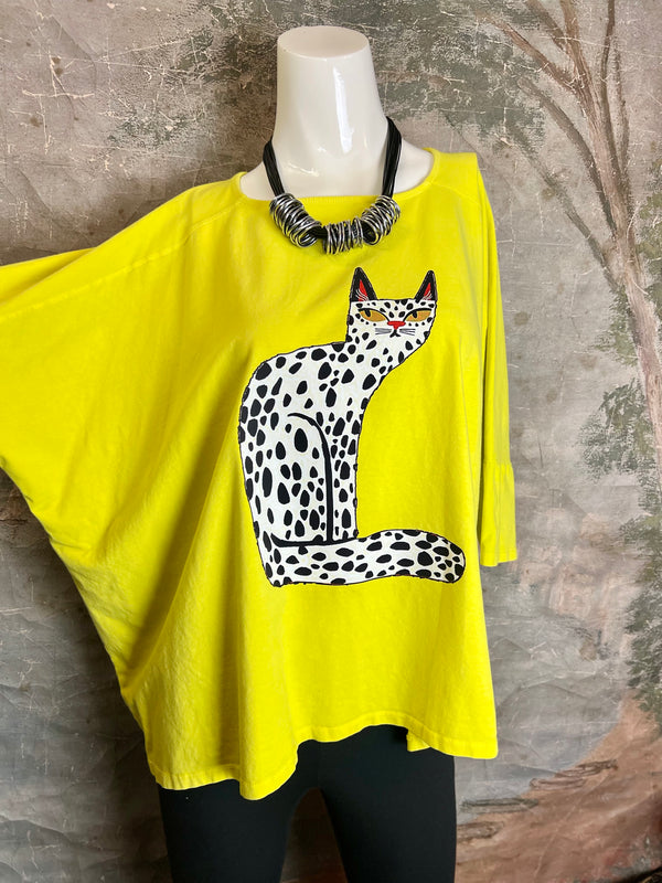 T1388C One Size Dolman Slv Tee-Sassy/Yellow