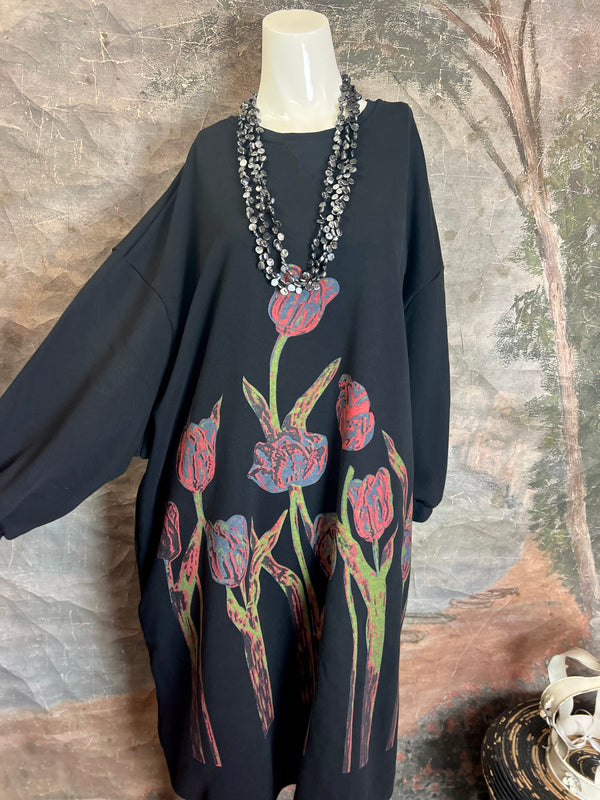 TBG Graffiti Tulips Sweatshirt Tunic