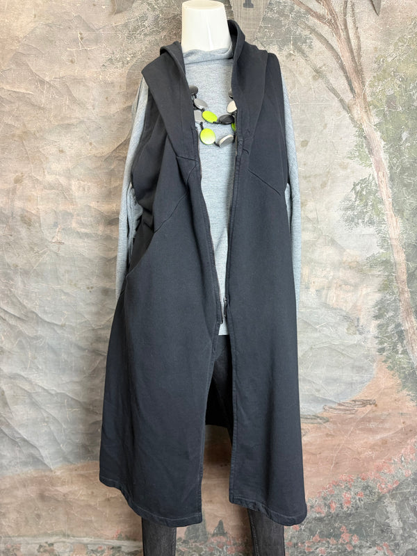 2626AU Zip Hoodie Vest-Black