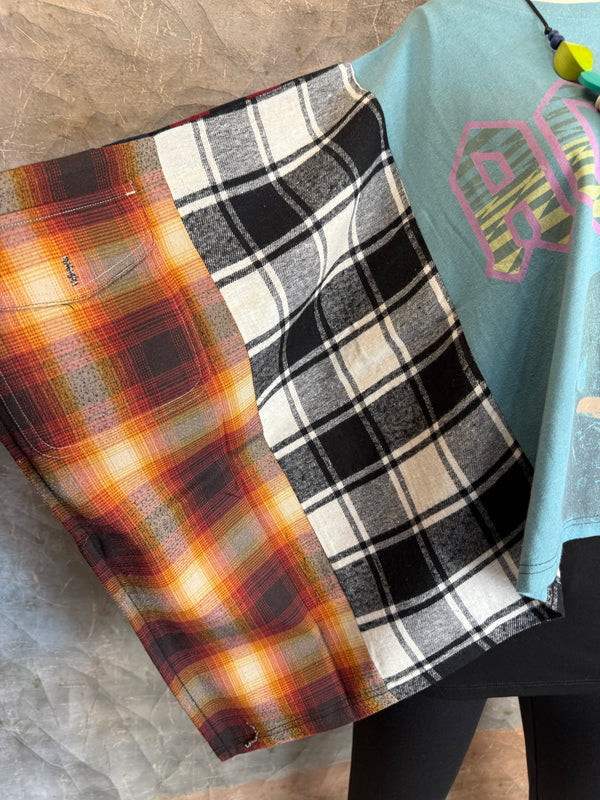 5576 Flannel Band Tees-Mix 2