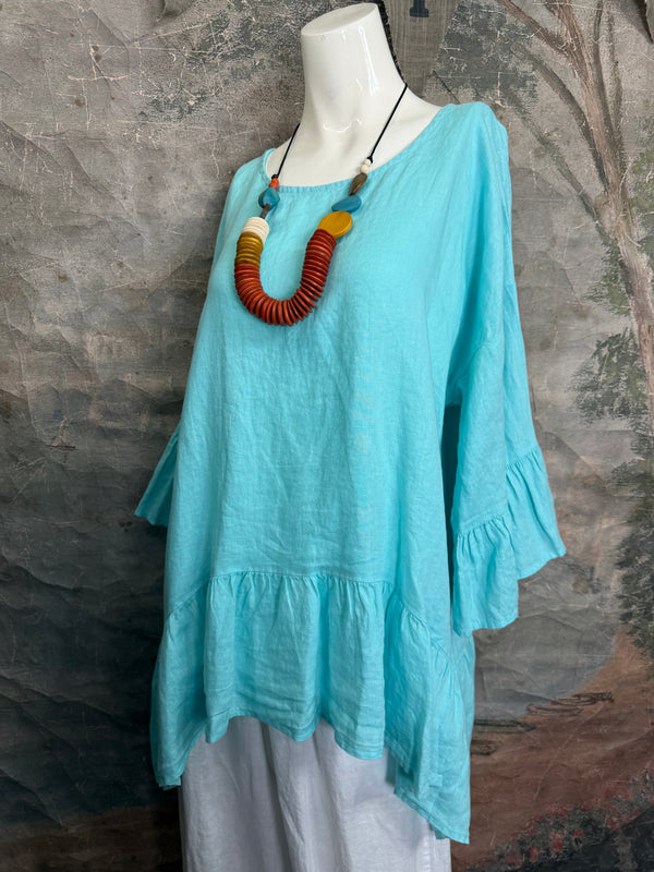 MP-HLT651 Baby Doll Top-Aqua