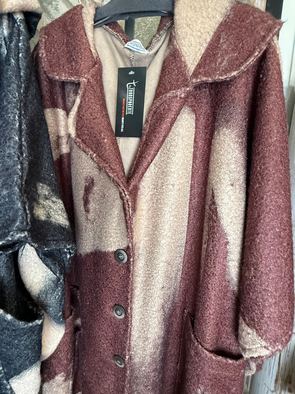 92207-62 Artist Poncho Coat-Mud