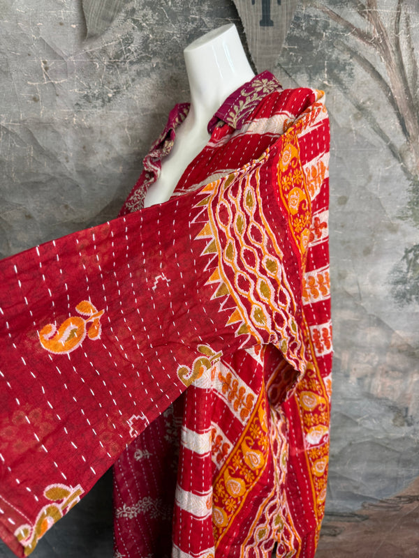 1013w Long Kurta Shirt Dress-Hazel