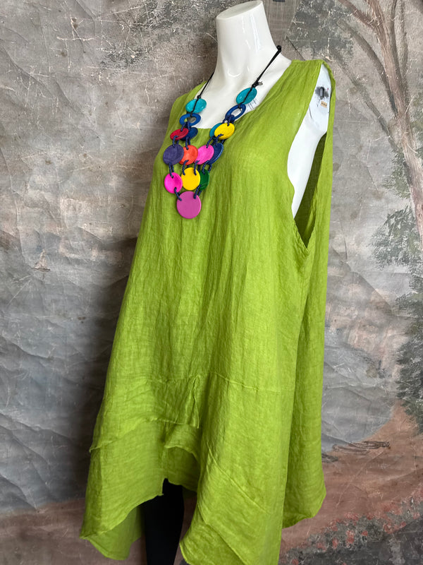 751 Artistry Layered Tank Dress-Kiwi