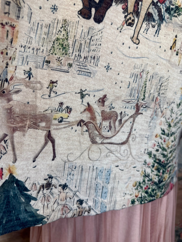 T1097 Cowlneck Dolman Slv Top-Holiday Joy