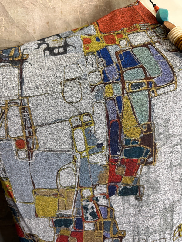 T721T Oversized Dolman Slv Top-Mapped In Color