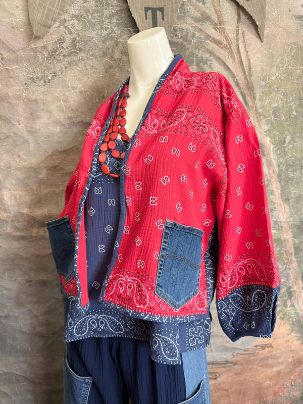 5756 Bandana Mix Cardigan