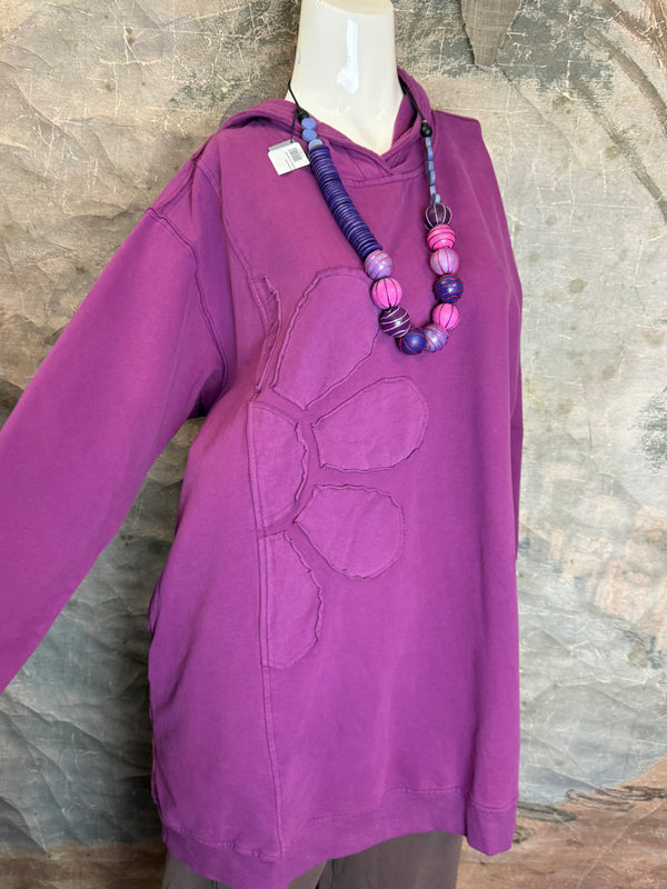 A2994202 Long/Slv Flower Tee-Plum