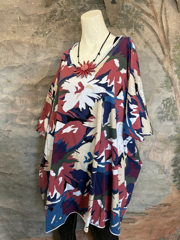 715CL-A Oversized Tunic Tee-WHITE