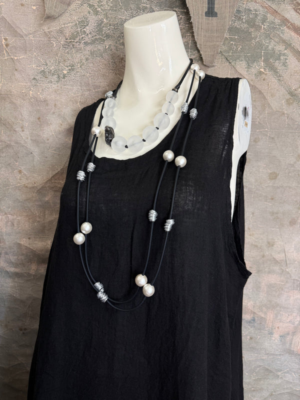 751 Artistry Layered Tank Dress-Black