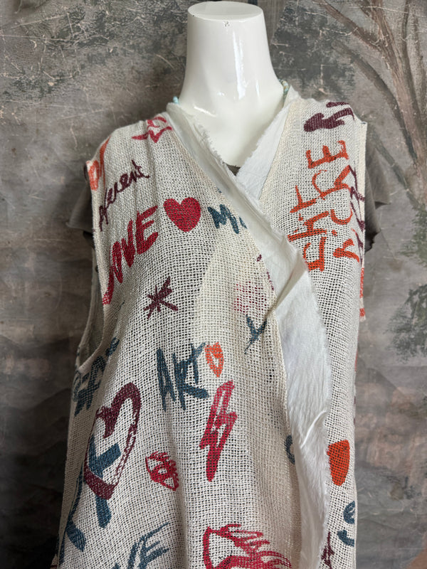 PL-G04J Graffiti Mesh Net Vest