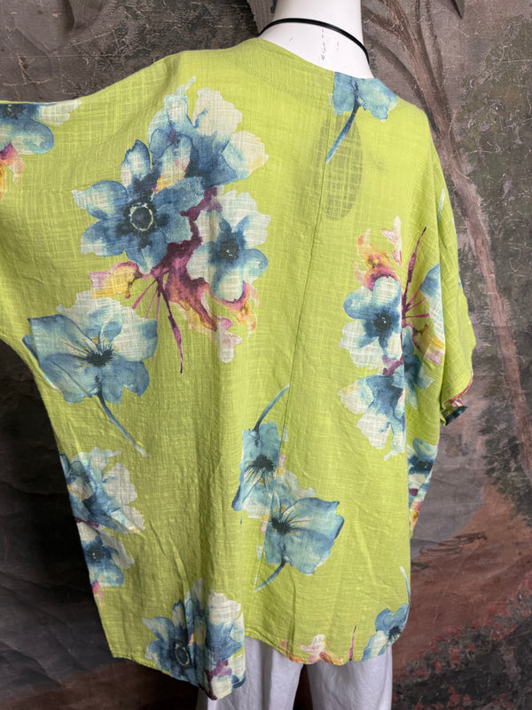 91266A Art to Wear Flower Shirt-Lime