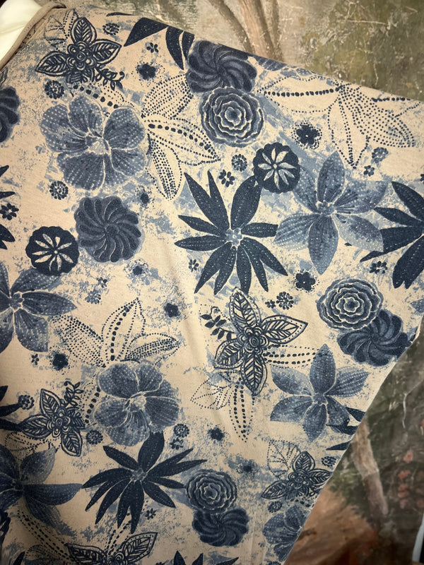 ID715 Floral Elbow Tunic Tshirt-Mushroom