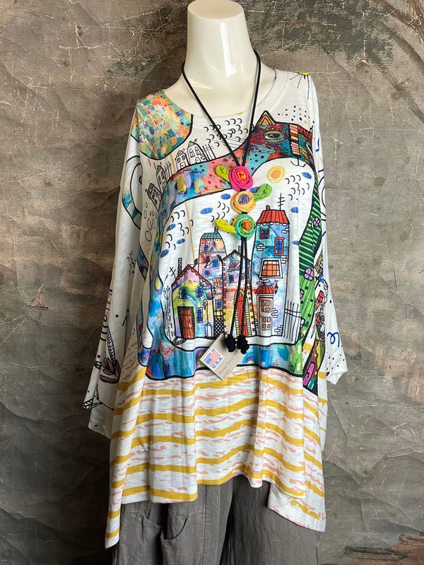 T1369K White Knit Whimsy Top-Whiskers CIty Meow Town