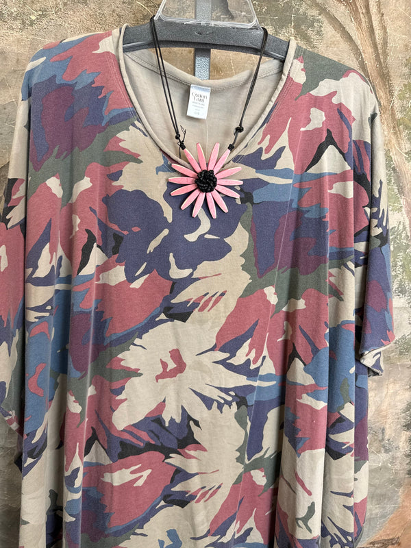 715CL-A Oversized Tunic Tee-CLAY