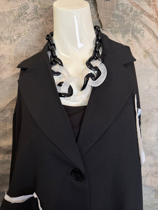 69583 Chic Blazer Jacket W/Trim