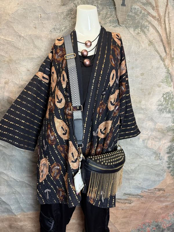 ANU 19828 Embroidered Duster JKT-Fudge