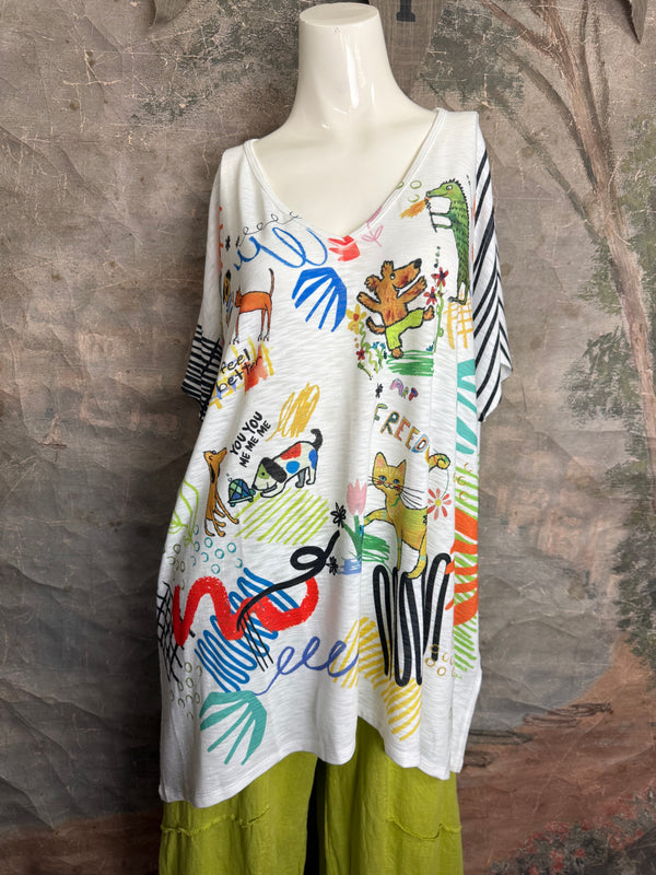 T1640K Vneck Dolman Top-Freedom Park