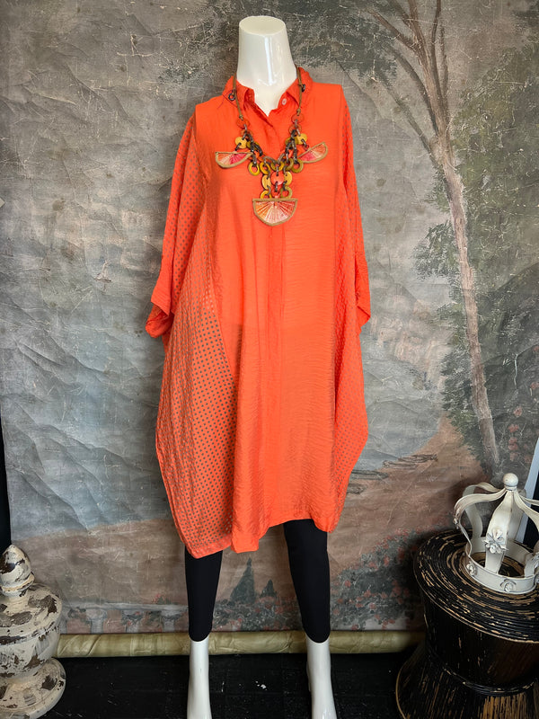 6513 O'Size Kimono Tunic/Dress-Tabasco