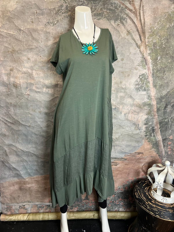 1123 Sharkbite Dress-Olive