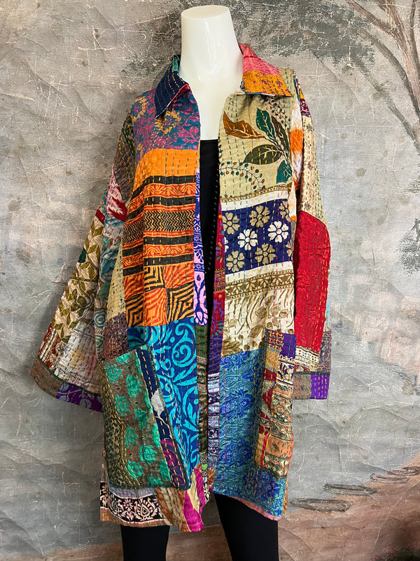 5683J Kantha/Vintage Kimono JKT-Bold Mix