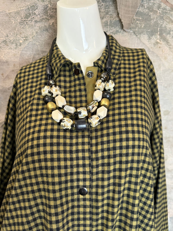 2500-2165 Small Check Big Shirt-Teak