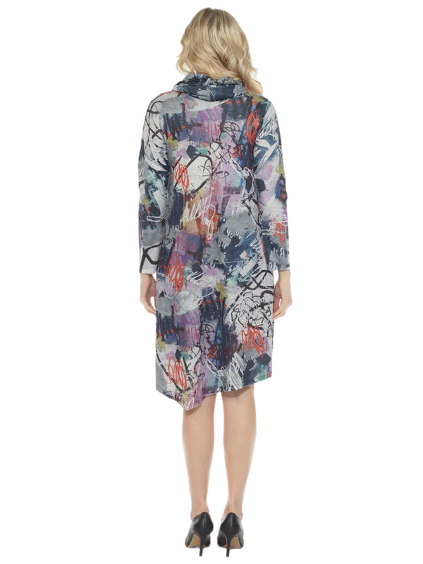 D543F Cowl Neck ASYM Dress-Grape Jam