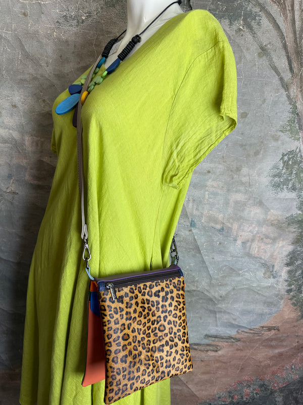 Soruka burgundy leather crossbody bag with orange trim and silver zipper, colorblock mini purse with chain strap - 27