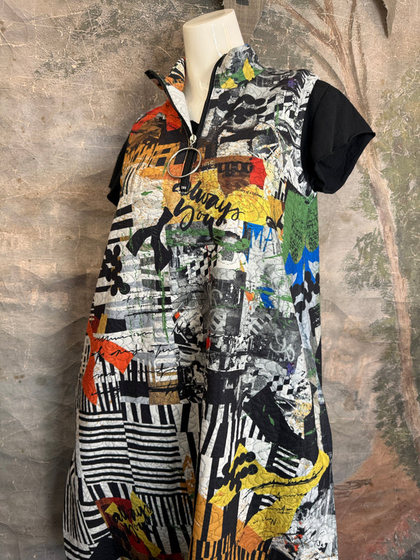 D502NB Slvless Sharkbite Dress-Always You.