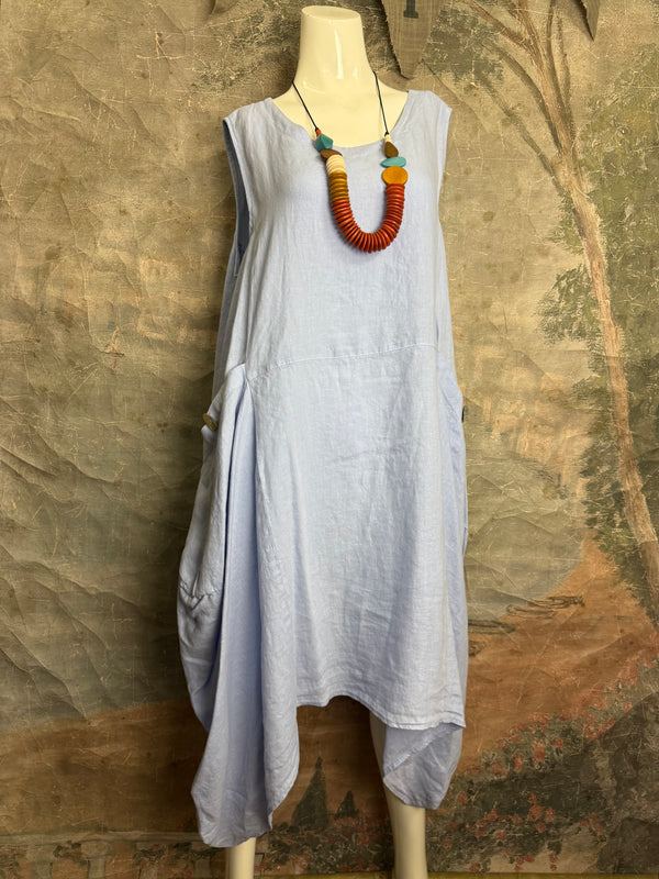MP-HLD1066 Lagenlook Dress-Kentucky Blue