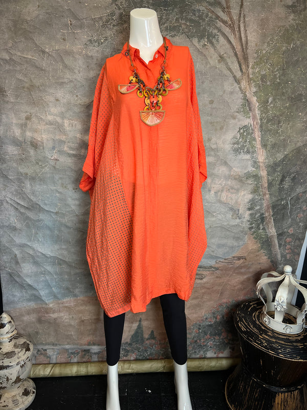 6513 O'Size Kimono Tunic/Dress-Tabasco