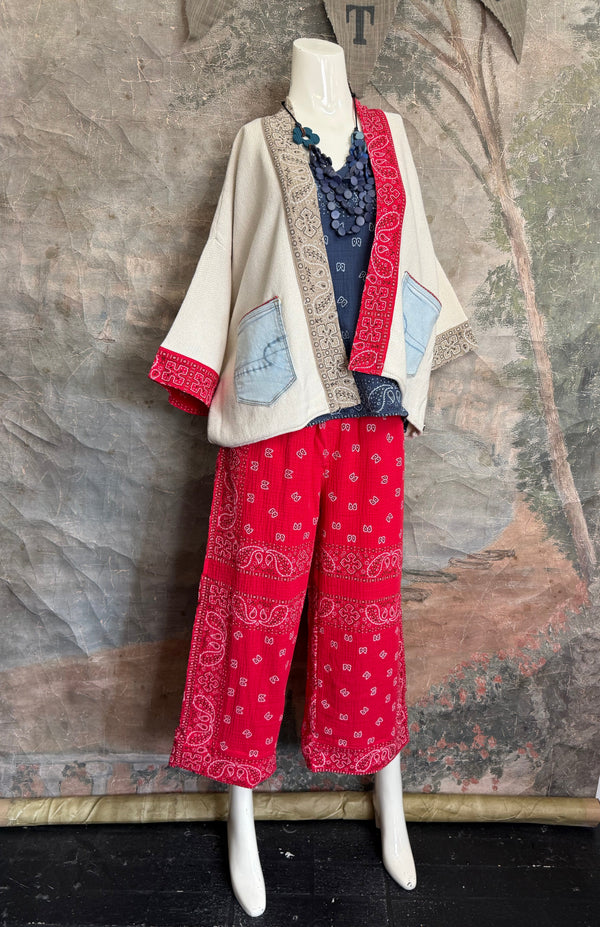 5791 Bandana Crop Pant-RED