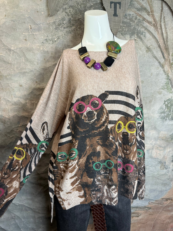 25704 Icon Print Sweater