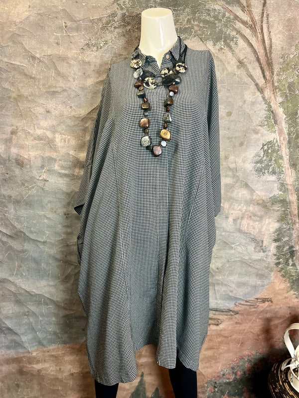 66513 Kimono Shirt- Mini Check-Moonbeam