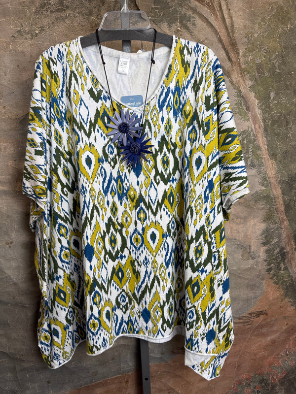 715CL-OT Oversized Tunic Tee-WHITE