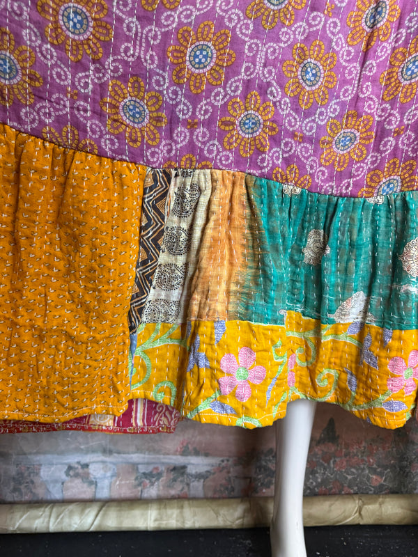 1027w Kantha Arts Tiered Dress-Mix 6